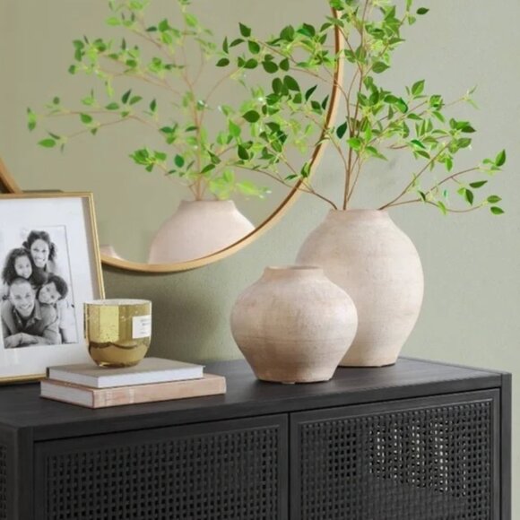 Threshold Large Ceramic Rustic Artisan Vase - Picture 3 of 6